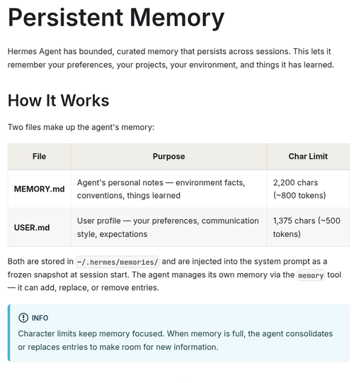 官方文档中的记忆容量限制表格