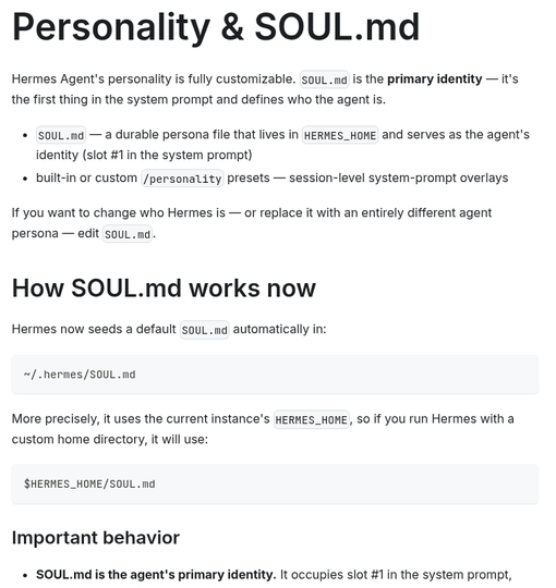 官方 Personality & SOUL.md 文档